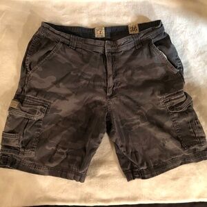 Redhead Mens Cargo Shorts Gray Black Camo   Hiking Trail  Outdoors Sz 36